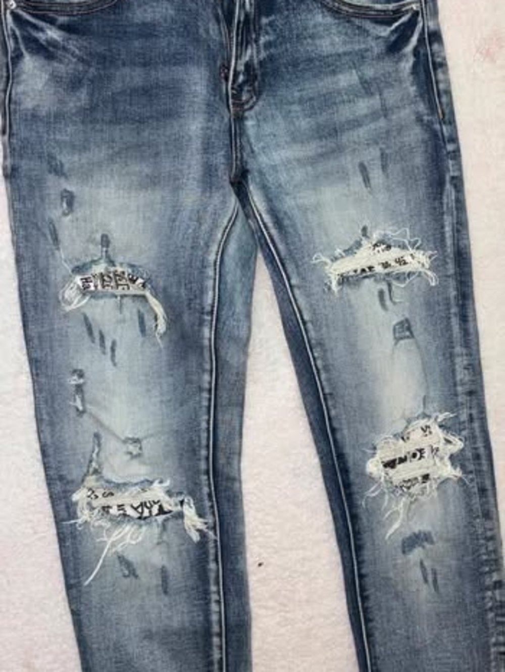AMIRI Distressed Light Blue Slim Men’s Jeans